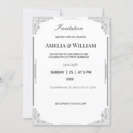 Convite De Casamento Minimalista Elegante