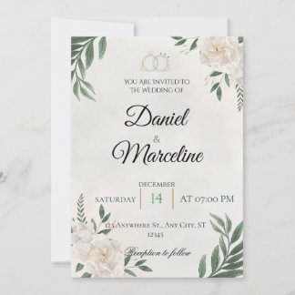 Convite de Casamento Minimalista Elegante