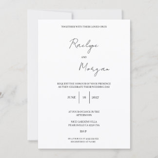 Convite de Casamento Minimalista Elegante