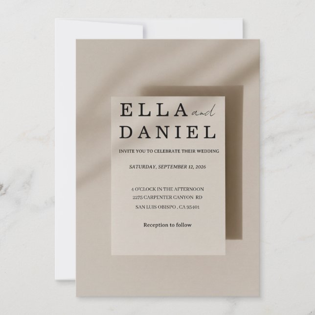 Convite de Casamento Minimalista Elegante (Frente)