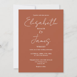 Convite de Casamento Minimalista Elegante em Terra
