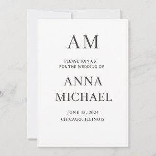 Convite de Casamento Minimalista Elegante – Estilo