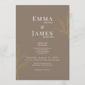 Convite de Casamento Minimalista Elegante | Modern