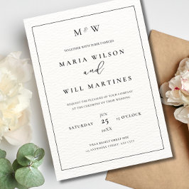 Convite de Casamento Minimalista Elegante Moderno
