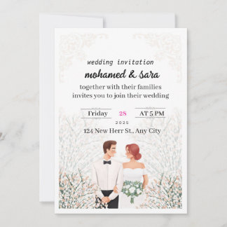 Convite de Casamento Minimalista Elegante & RSVP