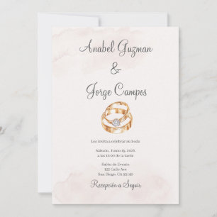 Convite de casamento minimalista em espanhol