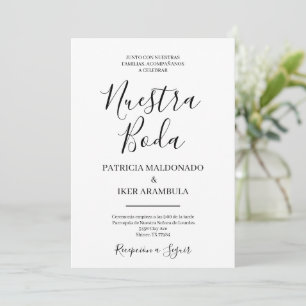 convite de casamento minimalista em espanhol