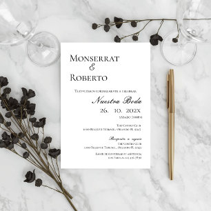 Convite de Casamento Minimalista em Espanhol
