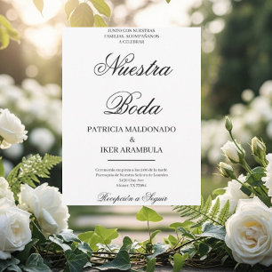 convite de casamento minimalista em espanhol