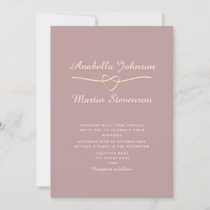 Convite de Casamento Minimalista em Rose Gold Desb