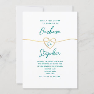 Convite de Casamento Minimalista em Script Azul Ve