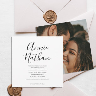 Convite de Casamento Minimalista em Script Moderno