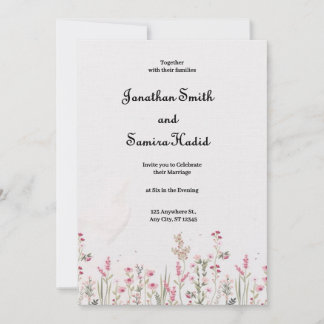 Convite De Casamento Minimalista Floral