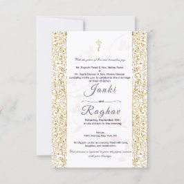 Convite de casamento minimalista ganesha indiano