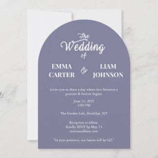 Convite de Casamento Minimalista Lavanda Empoeirad