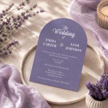 Convite de Casamento Minimalista Lavanda Empoeirad
