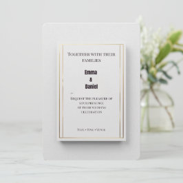 Convite de Casamento Minimalista Luxuoso Elegante