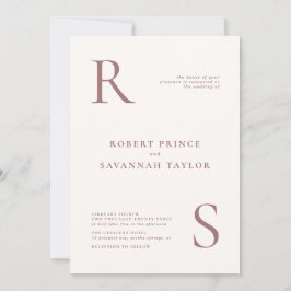 Convite de Casamento Minimalista Mauve