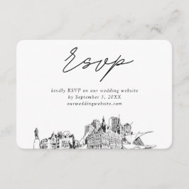 Convite de Casamento Minimalista Milwaukee Esboço 