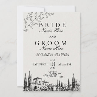 Convite de Casamento Minimalista Moderno
