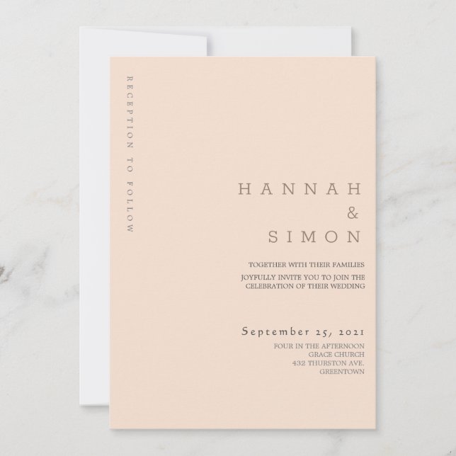 Convite de Casamento Minimalista Moderno (Frente)