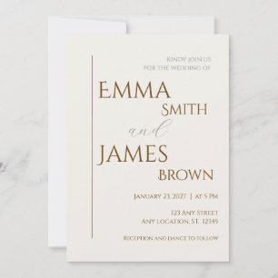 Convite de Casamento Minimalista Moderno