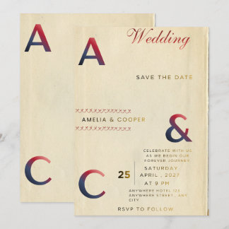 Convite de Casamento Minimalista Moderno – Bege &