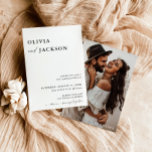 Convite de casamento Minimalista Moderno | Boho We<br><div class="desc">Este adorável Convite de Casamento apresenta uma design minimalista limpa com sotaques de caligrafia moderna! Edite facilmente a maioria dos textos para corresponder ao seu evento! As cores do texto e do plano de fundo são totalmente editáveis —> clique no botão "Editar usando a ferramenta Design" para editar.</div>