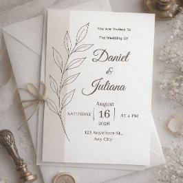 Convite de Casamento Minimalista Moderno | Bota Si