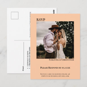 Convite de Casamento Minimalista Moderno Coral Pea