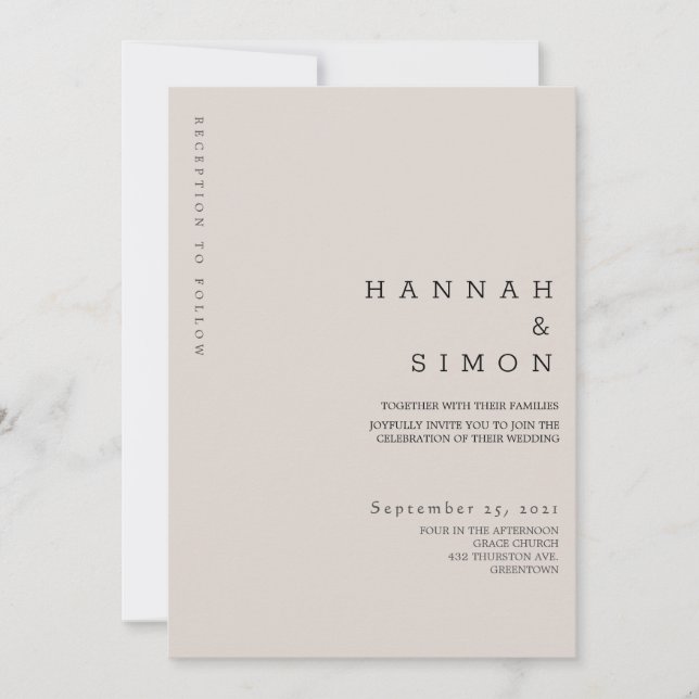 Convite de Casamento Minimalista Moderno de Outono (Frente)
