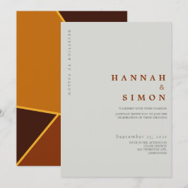 Convite de Casamento Minimalista Moderno de Outono