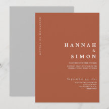Convite de Casamento Minimalista Moderno de Outono