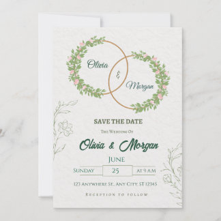 Convite de Casamento Minimalista Moderno Elegante
