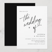 Convite de Casamento Minimalista Moderno Elegante 