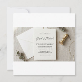 Convite de Casamento Minimalista Moderno Elegante