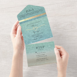 Convite de Casamento Minimalista Moderno na Praia 