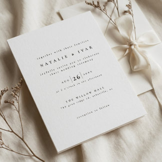 Convite de Casamento Minimalista Moderno Simples