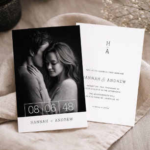 Convite de Casamento Minimalista Moderno Simples c