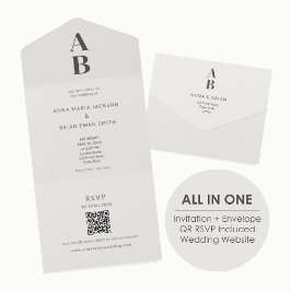 Convite de Casamento Minimalista Moderno Tudo-em-U