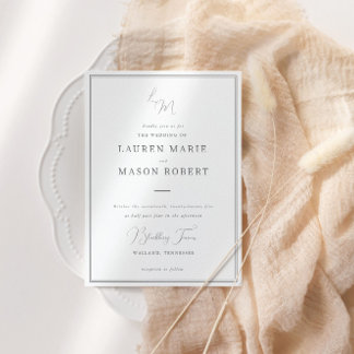 Convite de Casamento Minimalista Monograma