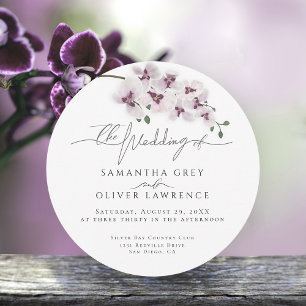 Convite de Casamento Minimalista Orquídea Elegante