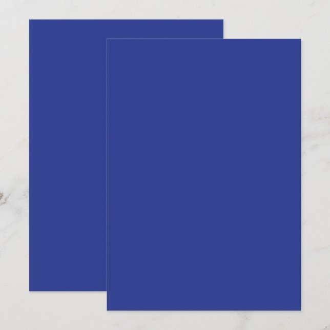 Convite de Casamento Minimalista Ousado em Azul Es (Frente/Verso)