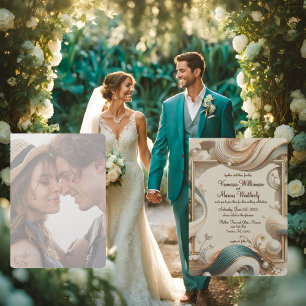 Convite de Casamento Minimalista Pearl Coast Elega