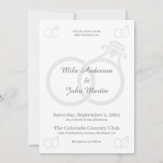 Convite de Casamento Minimalista Personalizado com