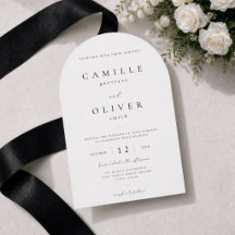 Convite de Casamento Minimalista Preto e Branco