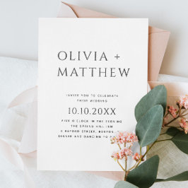 Convite de Casamento Minimalista Preto e Branco |