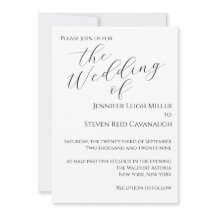 Convite de Casamento Minimalista Preto e Branco