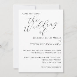 Convite de Casamento Minimalista Preto e Branco