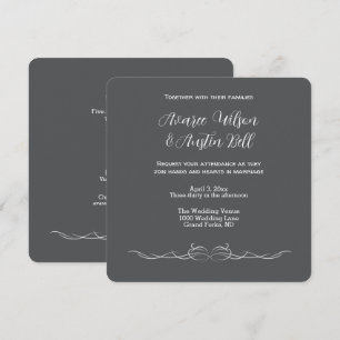 Convite de Casamento Minimalista Preto e Branco